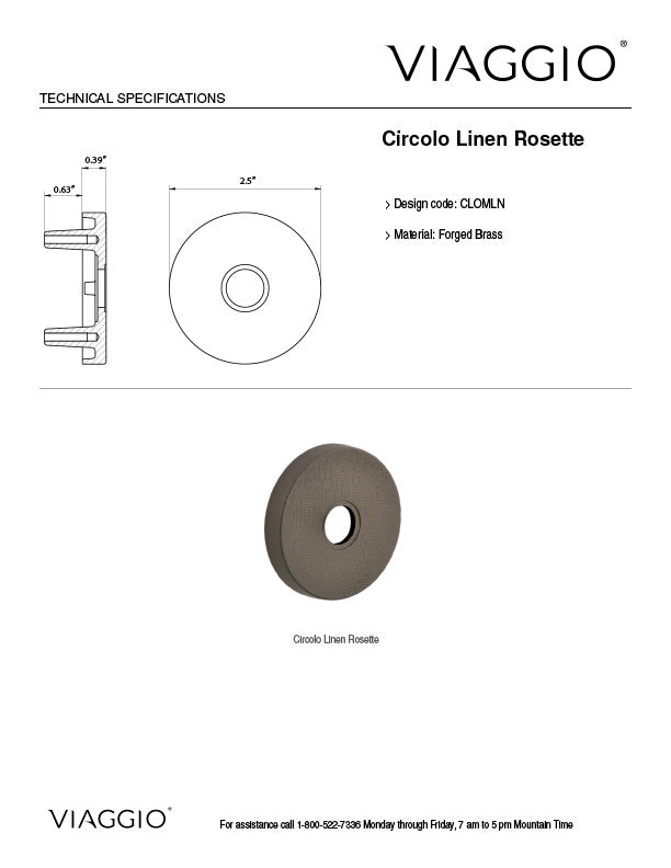 Circolo Motivo Linen Rosette Technical Specifications