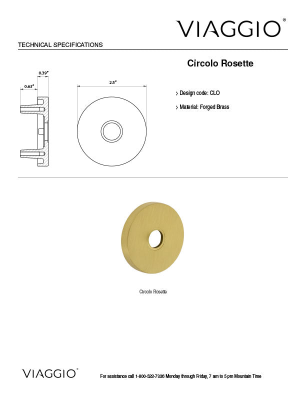 Circolo Rosette Technical Specifications