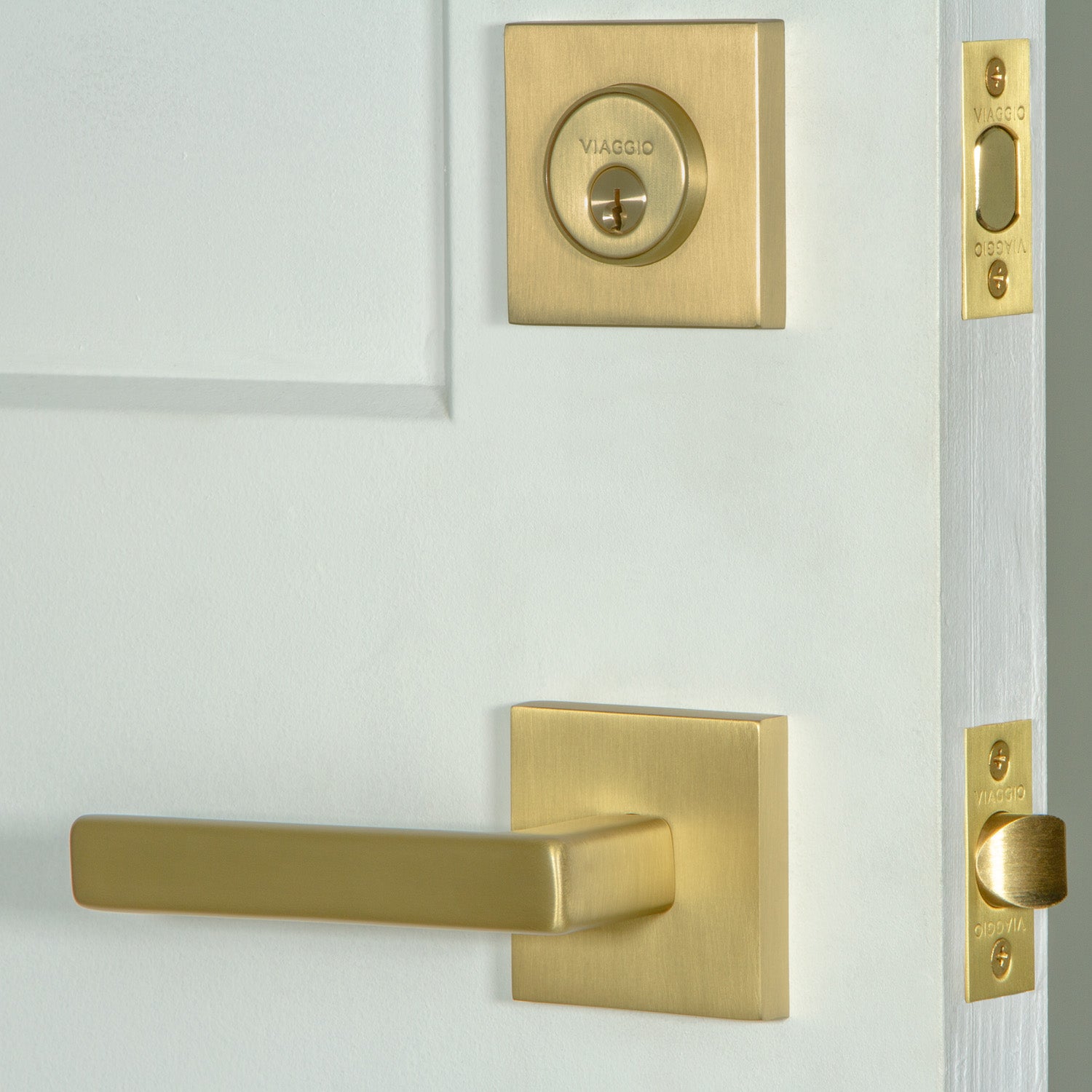 Satin Brass Door Handles Rome - BPM SUPPLIES