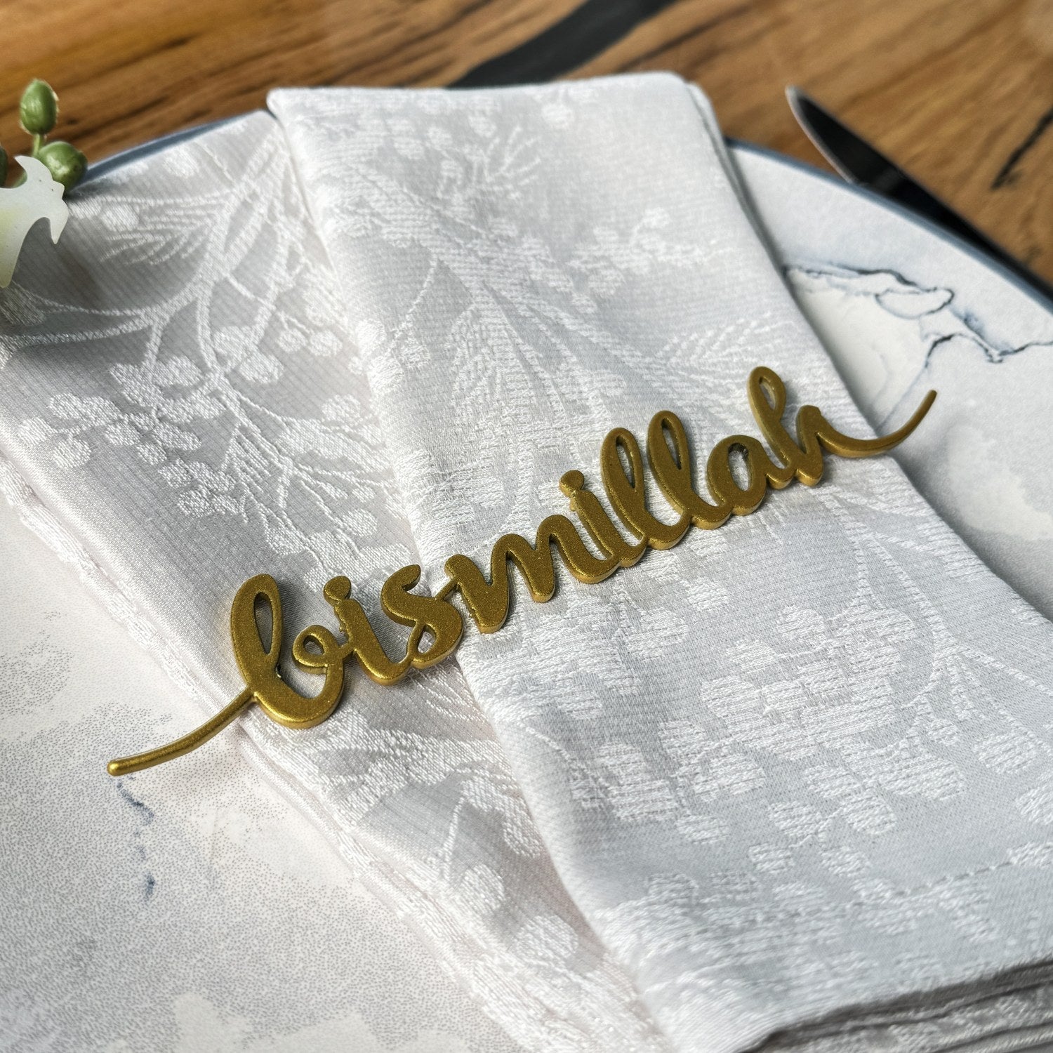 Bismillah Metal Napkin Ornament Iftar & Eid Dinner Table Setting Decor