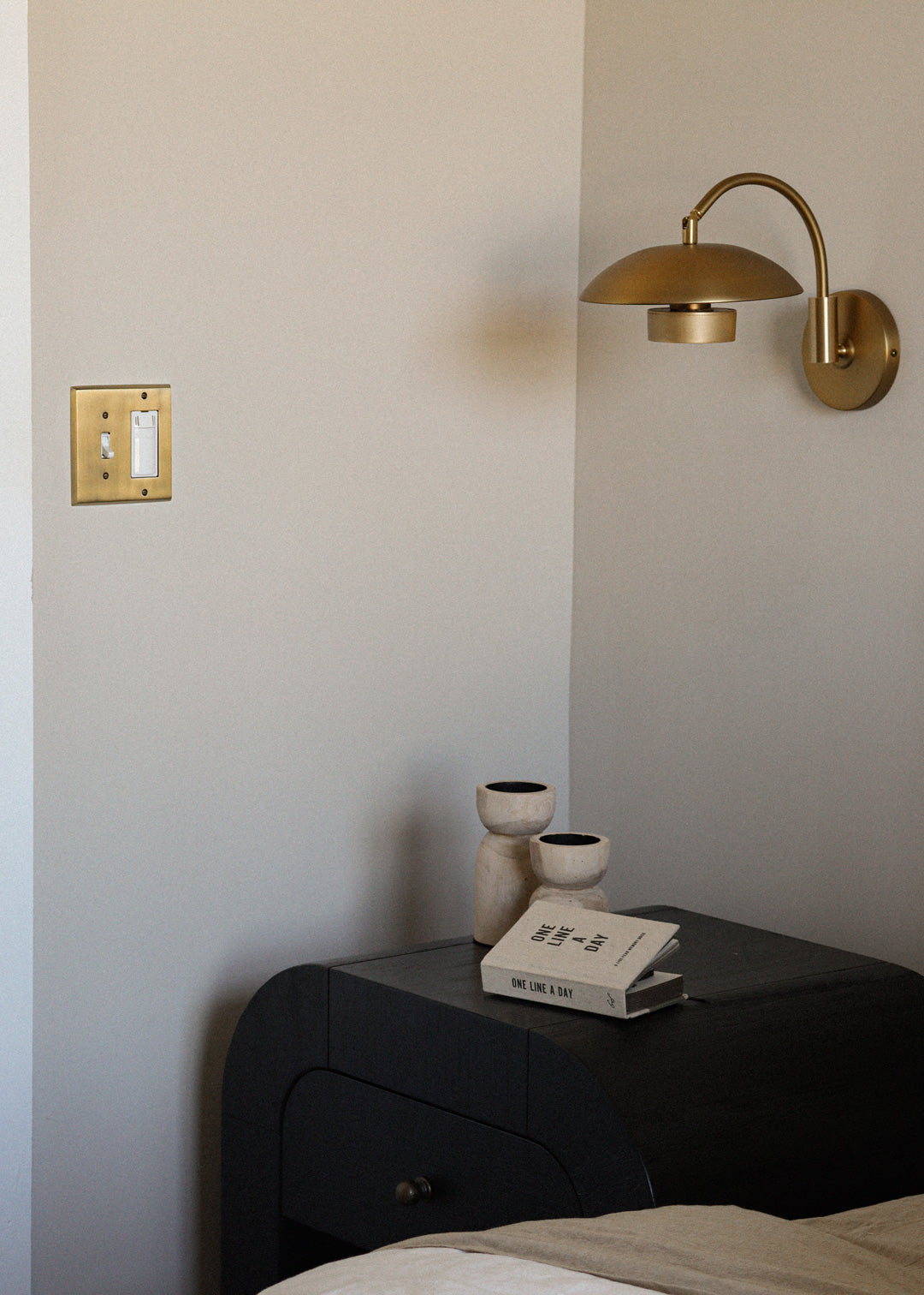 classy vintage living room with antique brass switch plate from nostalgic warehouse