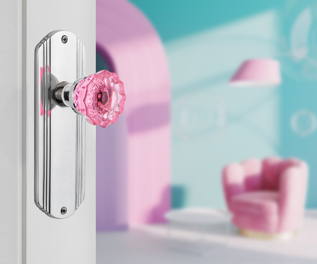 pink crystal door hardware barbie dream home dreamhome barbiecore nostalgic warehouse