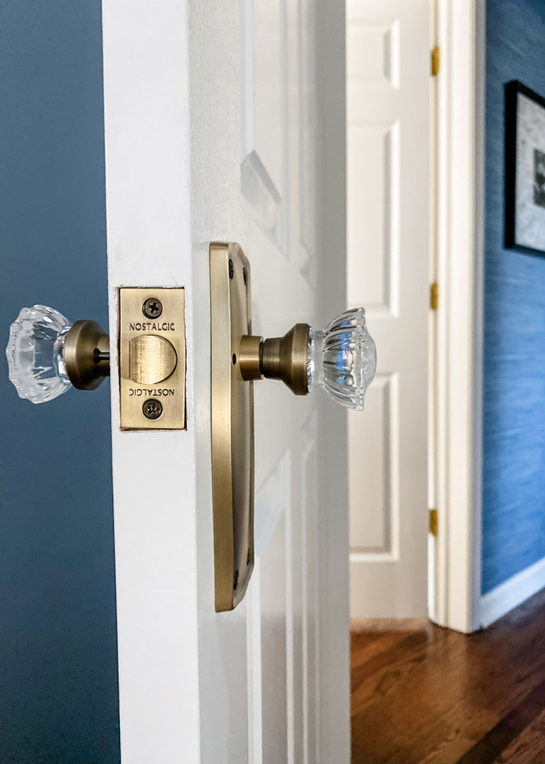 white door antique brass nostalgic warehouse door hardware crystal knob coastal cape cod