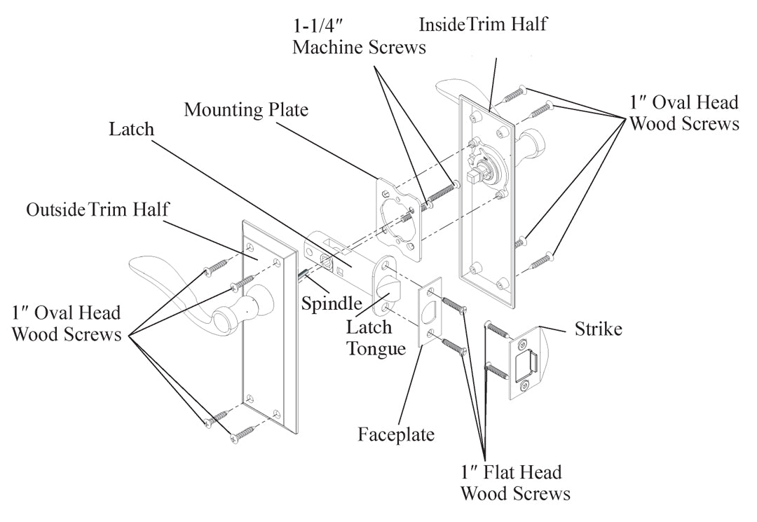 diagram of a tubluar latch body