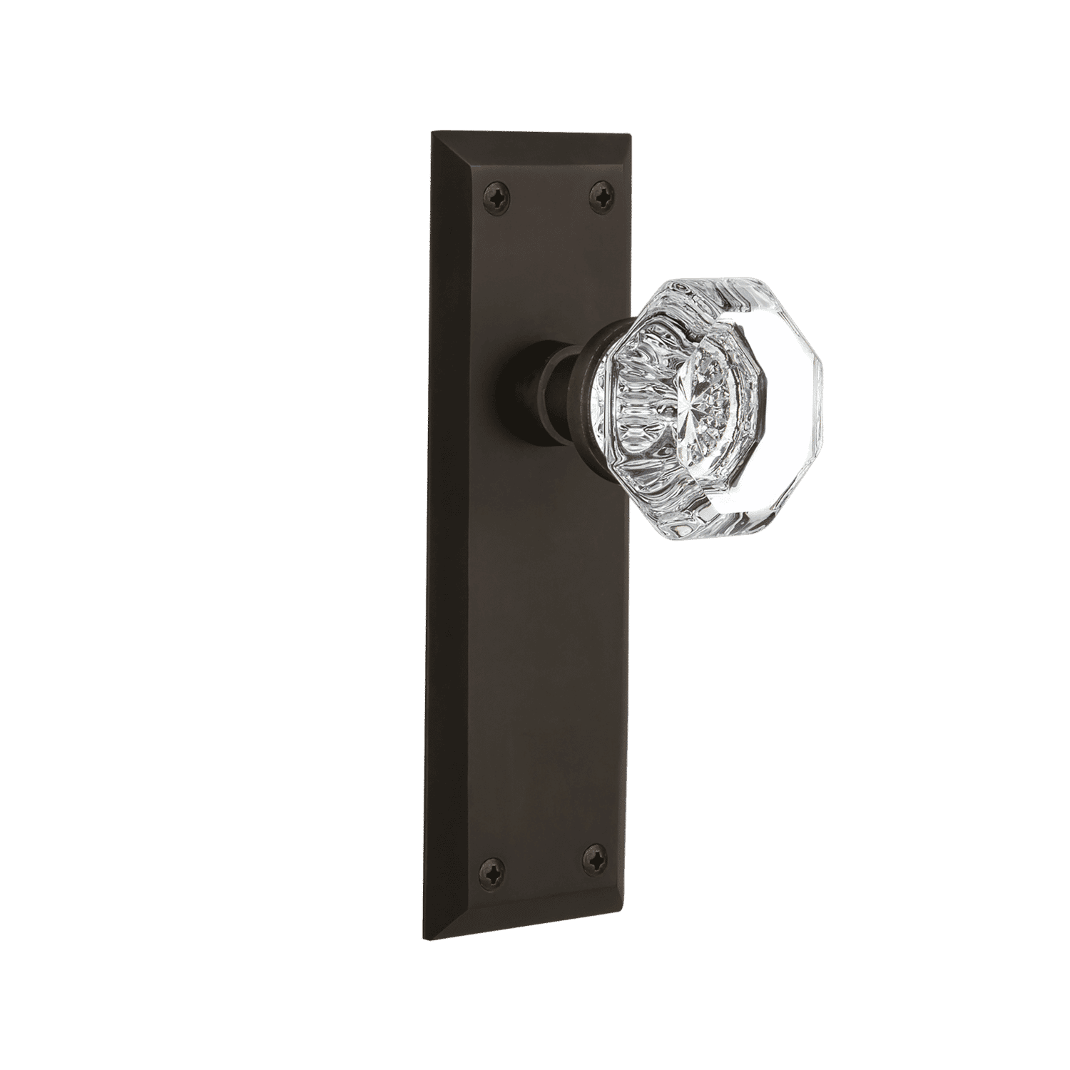 New York Long Plate with Waldorf Knob in Oil-Rubbed Bronze