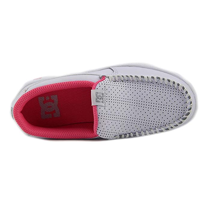 DC Shoes Girls Villain Shoes ADGS100078,White/Pink,13