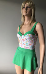 Load image into Gallery viewer, One Piece Fitted Bust Swimsuit with Skirt
