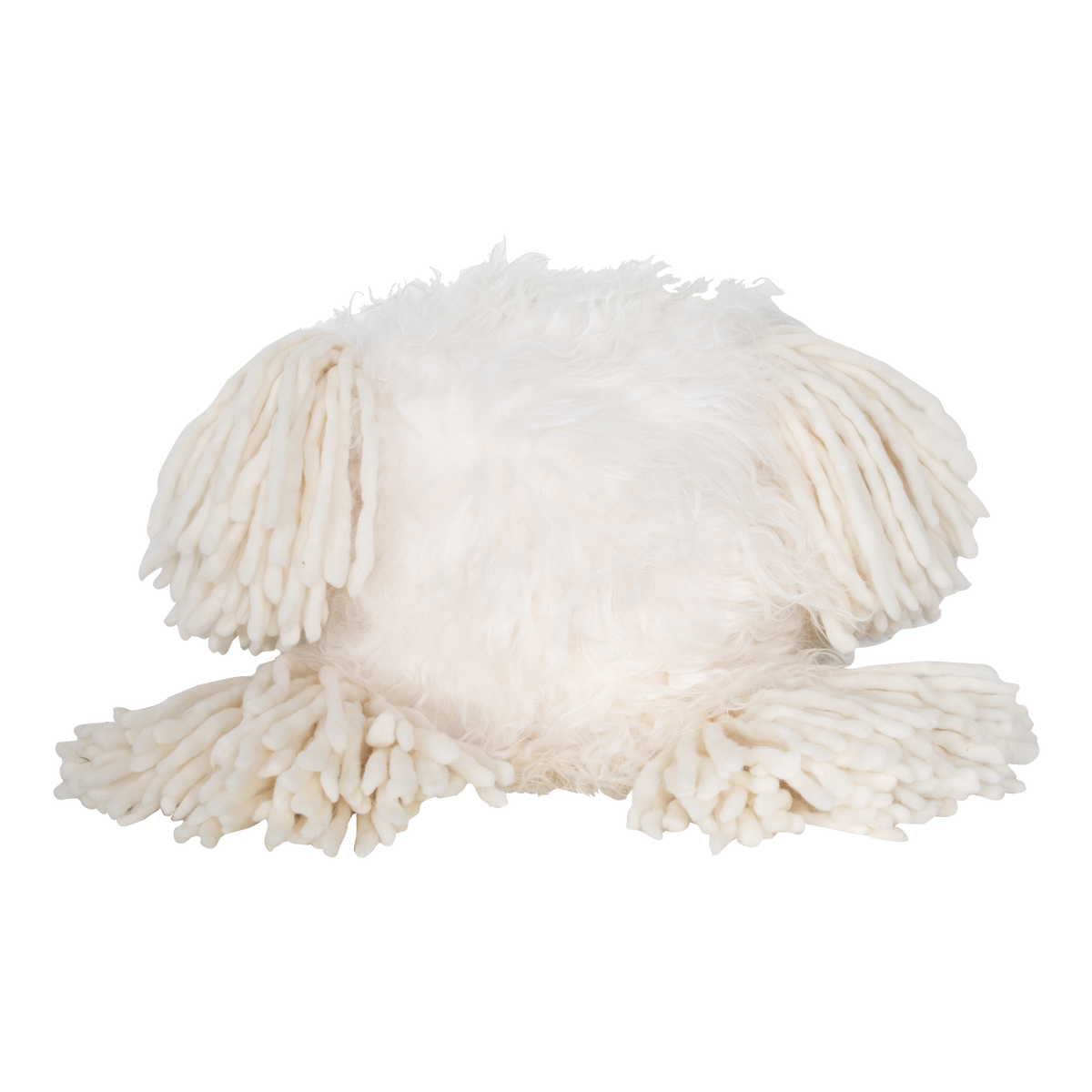 Exceptionally captivating through textural appeal and vibrant styling, the Sheepskin Tassel Pillow will adds a luxurious and uniquely engaging element to any living area it resides