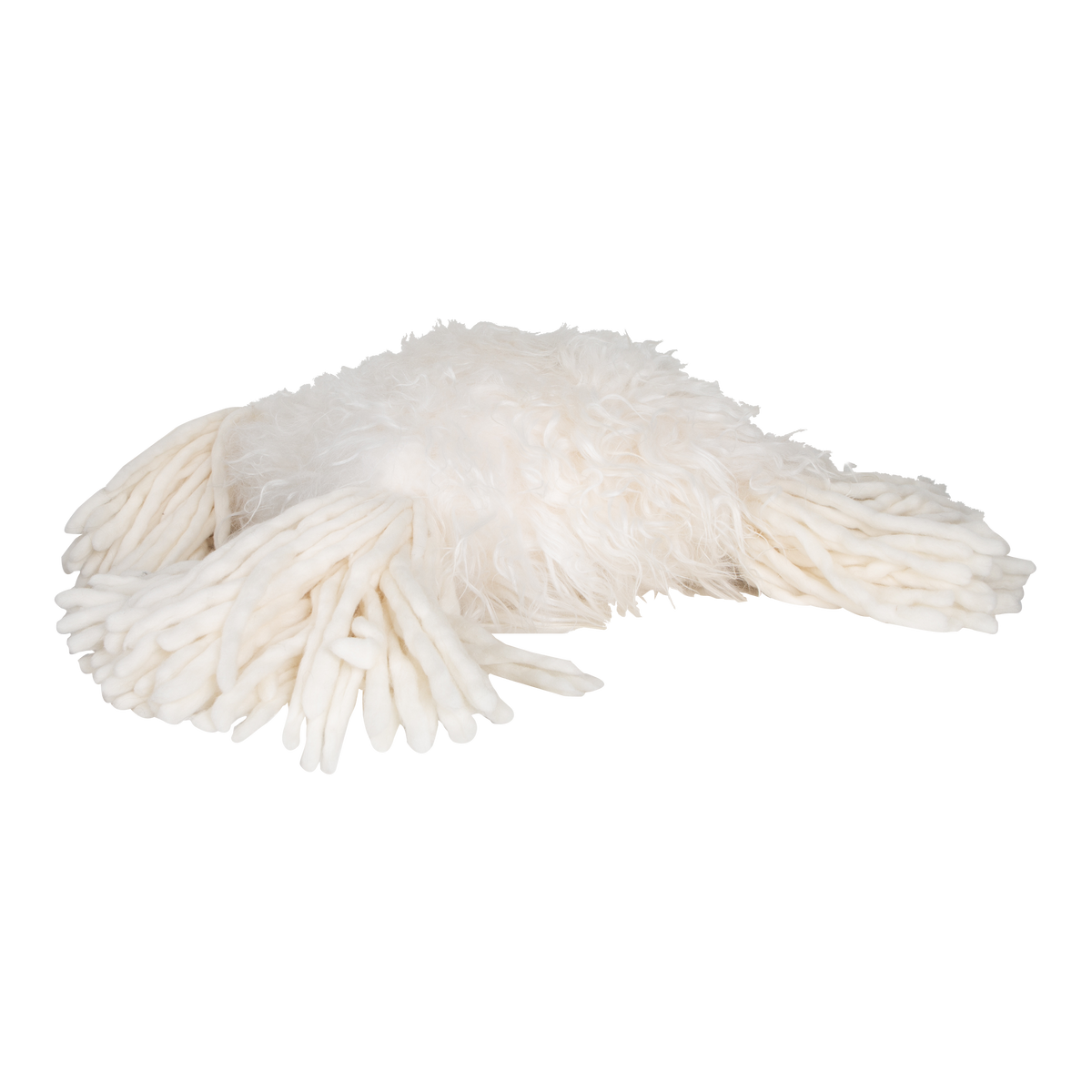 Exceptionally captivating through textural appeal and vibrant styling, the Sheepskin Tassel Pillow will adds a luxurious and uniquely engaging element to any living area it resides