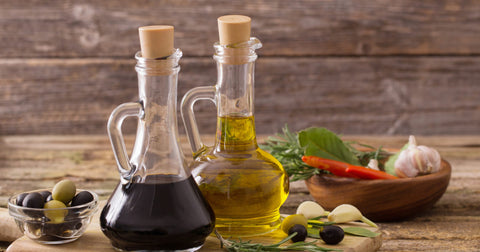 Italian olive oil, vinegar, and vegetables