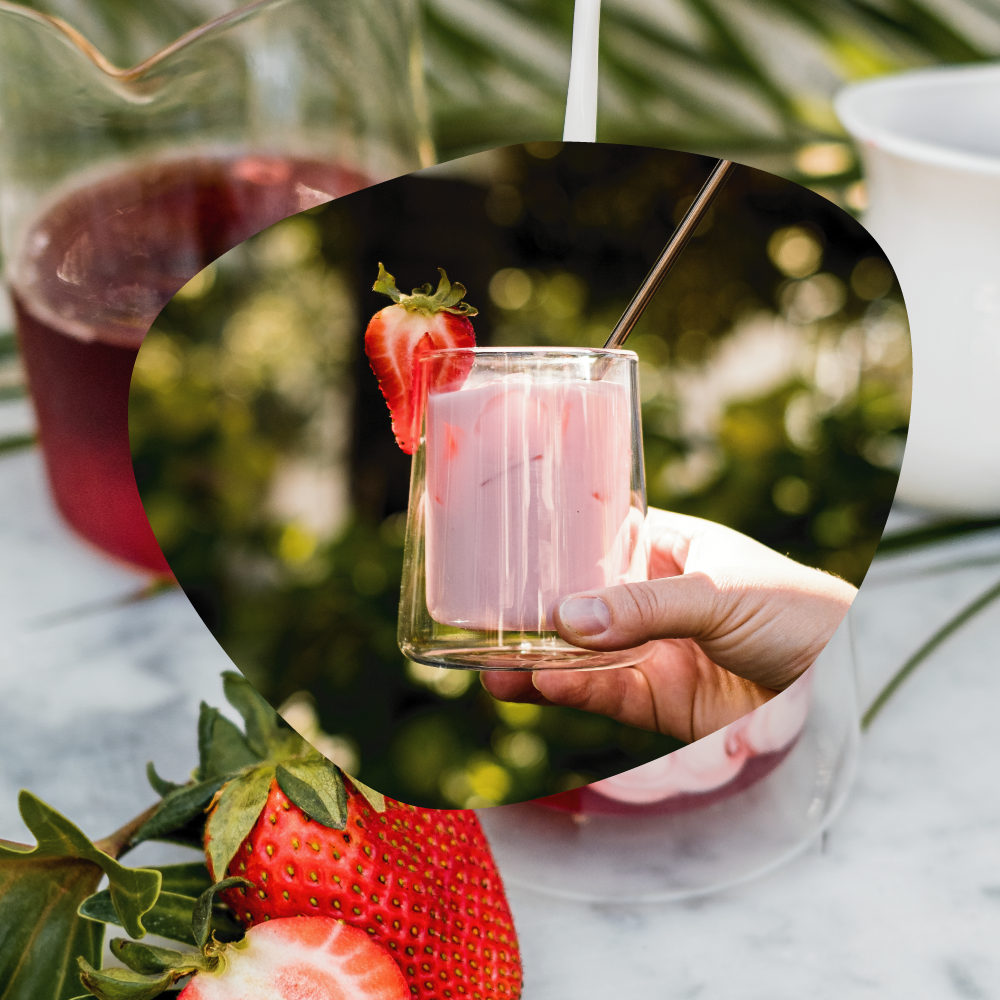 Hibiscus Strawberry Coconut Milk Tea