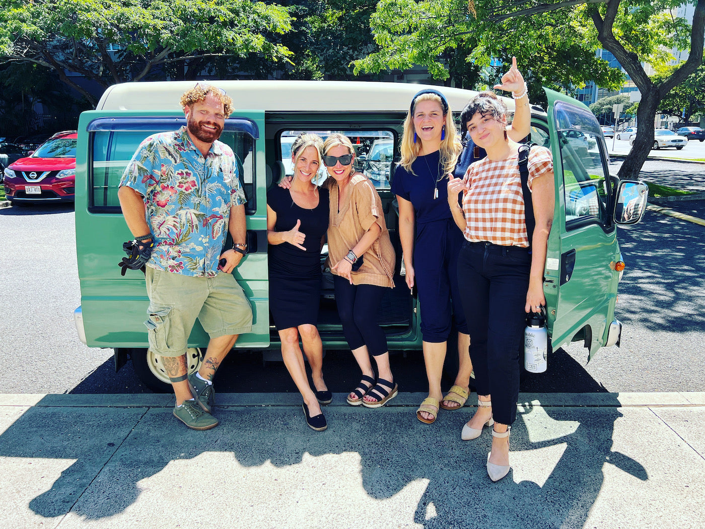 Standing by the Sue Brew Van by the Experience Center