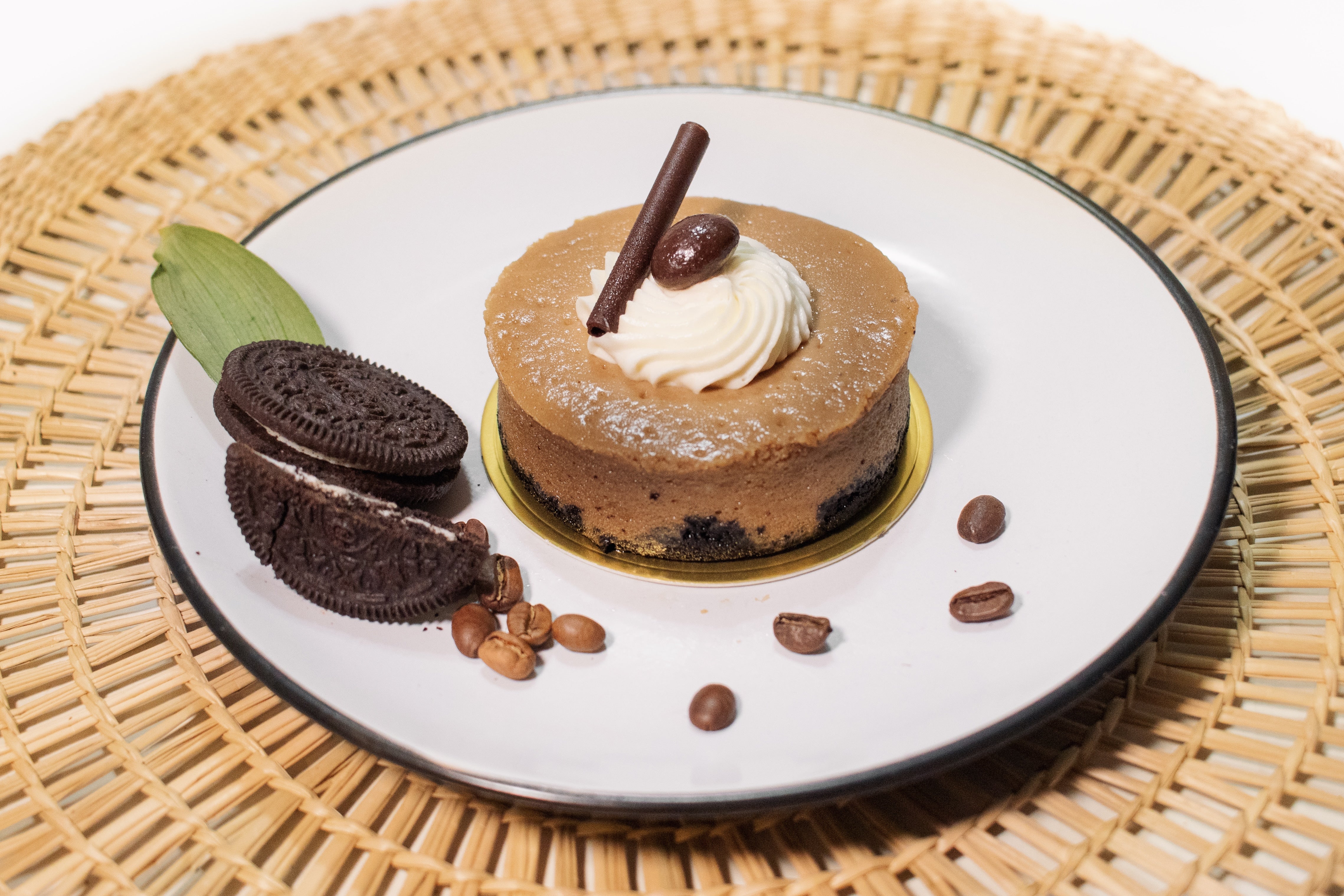 Fall seasonal menu item - Coffee Cheesecake with Oreo crust