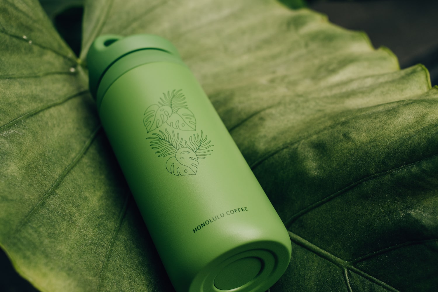 Green water bottle by Kinto