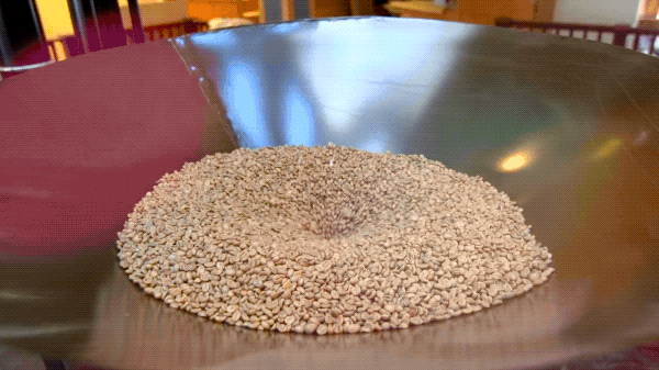 Gif of Kona Coffee Beans Being Roasted in Our Experience Center in Honolulu