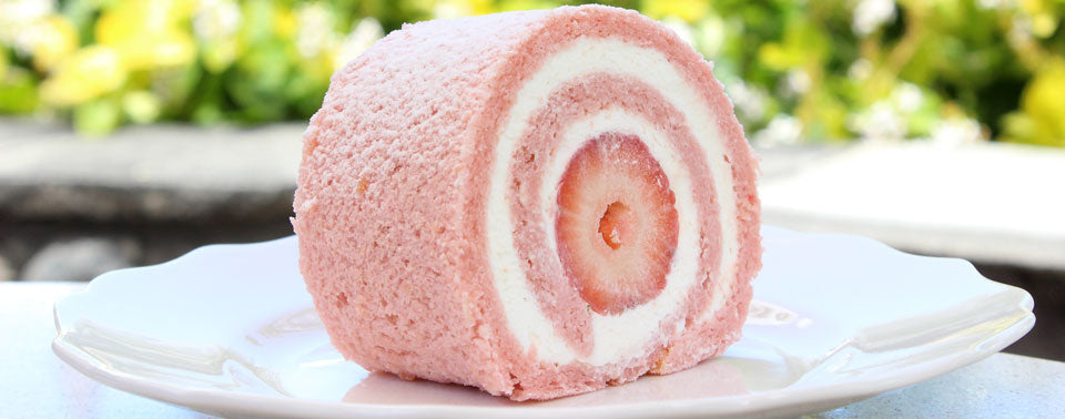 A pink pastry roll