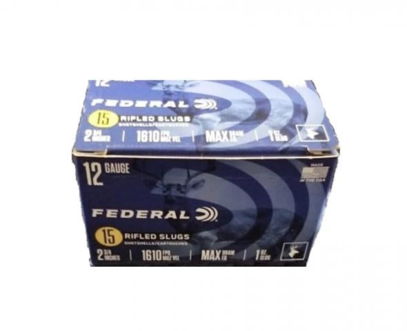 FEDERAL 12 GAUGE 2.75" 1 OZ. RIFLED SLUG 15 rounds per box