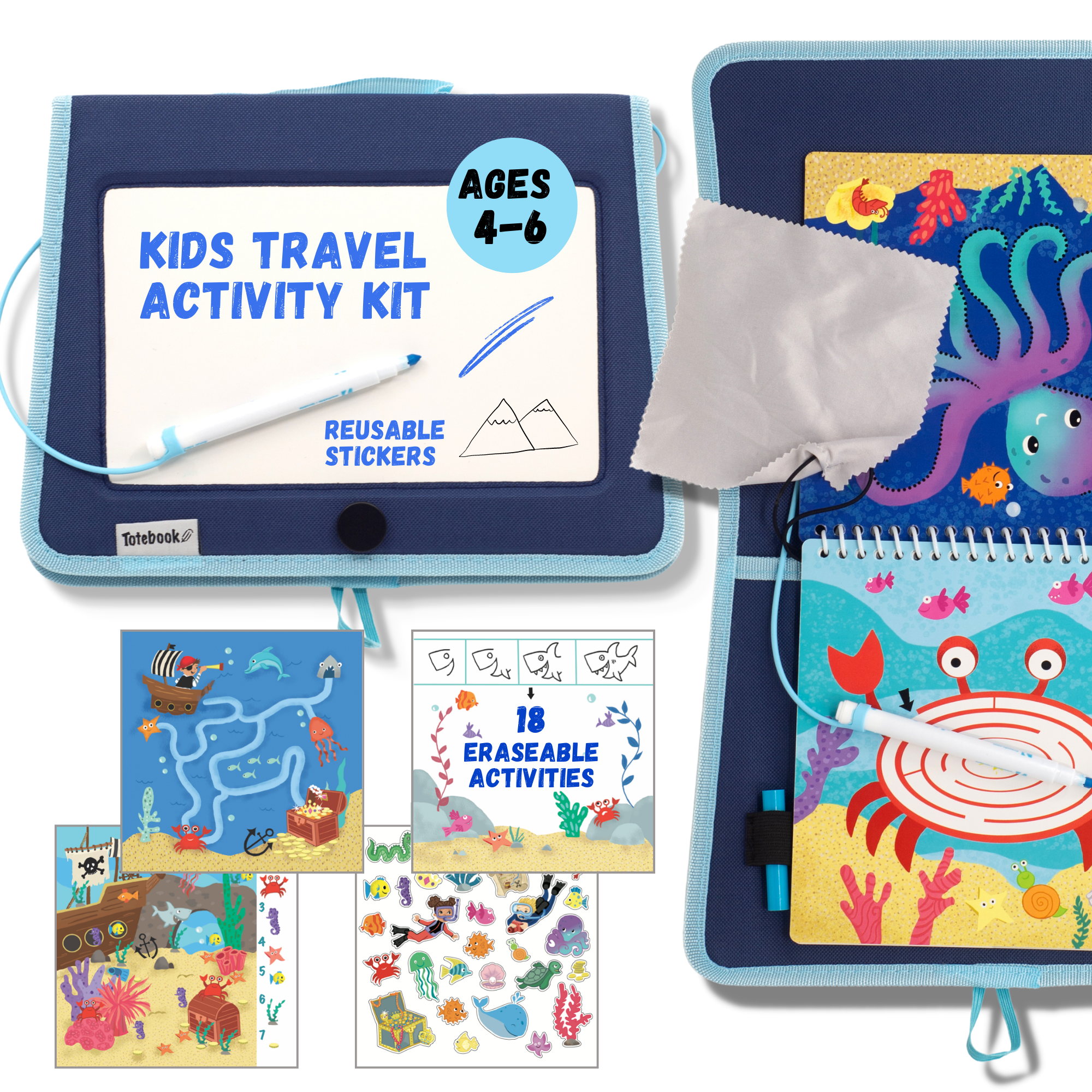 Totebook Kids Dry Erase Activity Kit