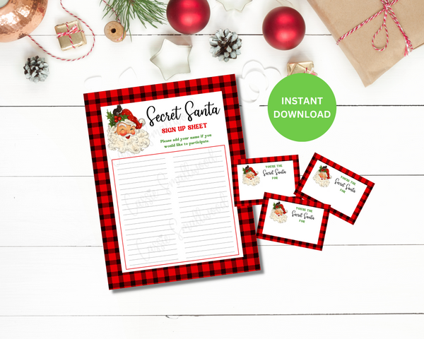 secret santa printable cards