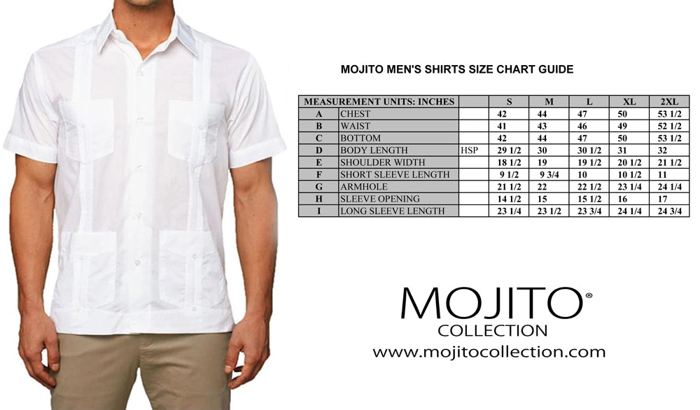 Men's Tops & Tees Size Chart.