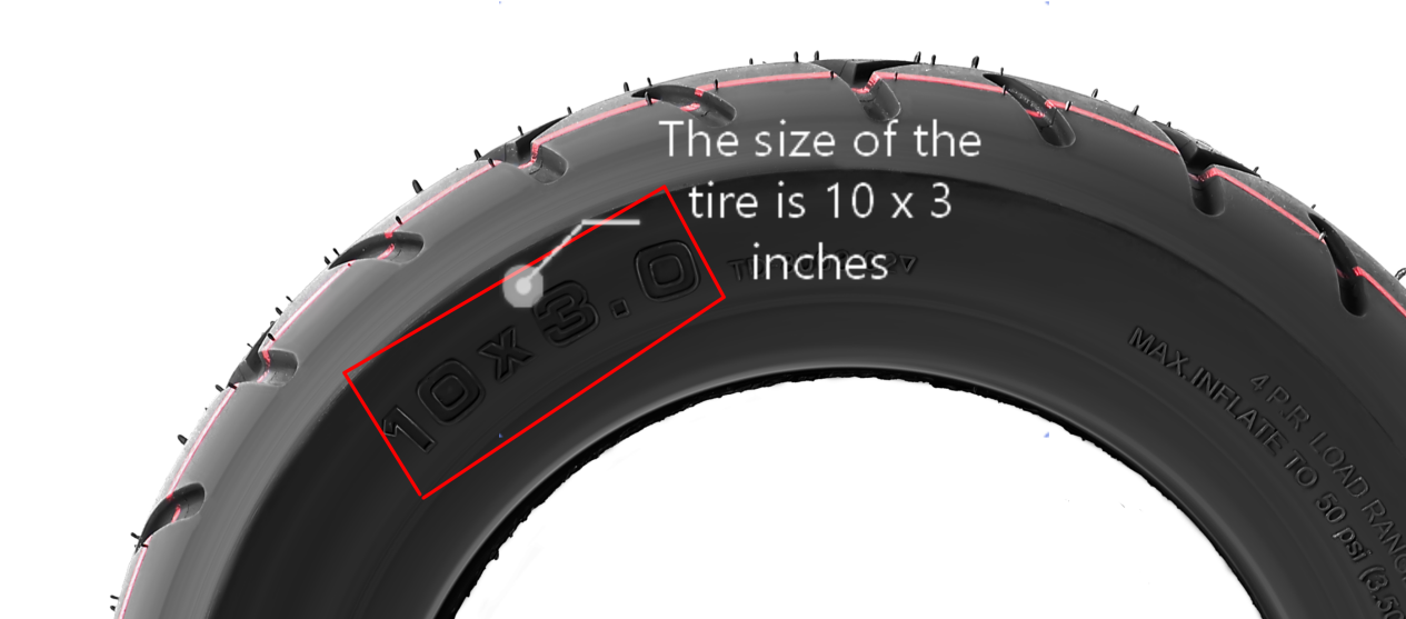 The size of tire