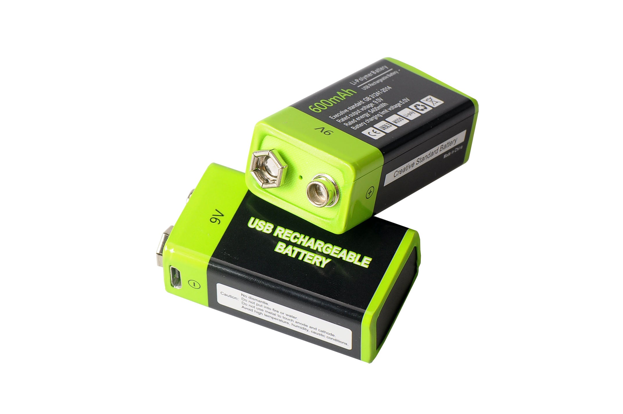 Batterie rechargeable USB 9V 5400mWh