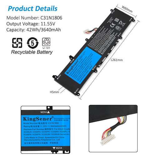 Asus C31N1806 Laptop Battery For VivoBook S330F S330UA X330FA