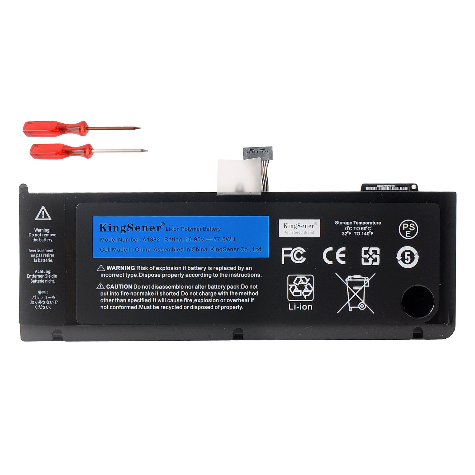 KingSener A1382 10.95V battery for laptop Apple MacBookPro 15.4