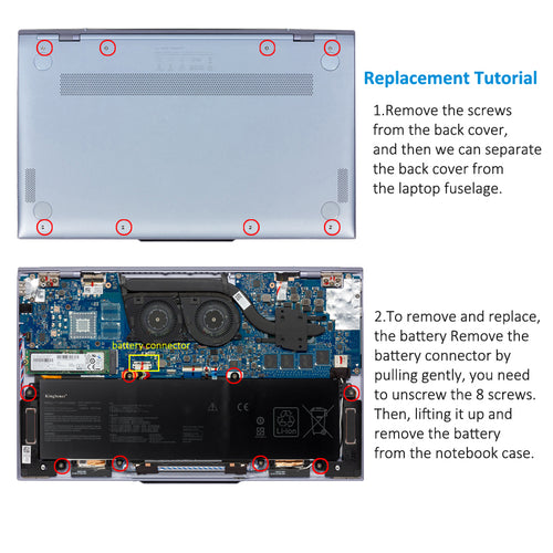 C31N1821 Kingsener Laptop Battery For ASUS ZenBook S13 UX392 UX392FA  UX392FN UX392FN-XS71 Series Notebook 0B200-03210100