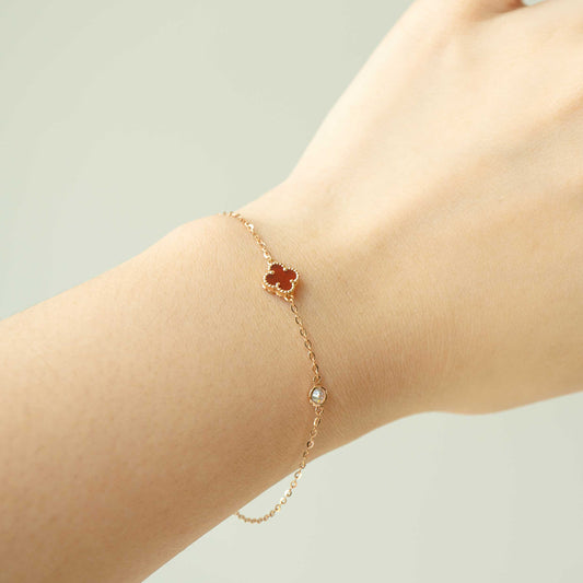 Leaf Clover Moissanite Bracelet