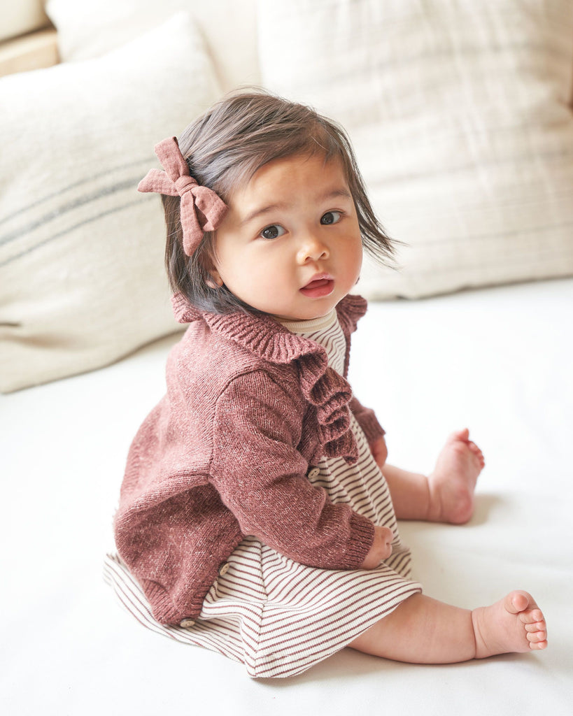 Rylee & Cru - AW23 - Heathered Check Tassle Cardigan 12-18M