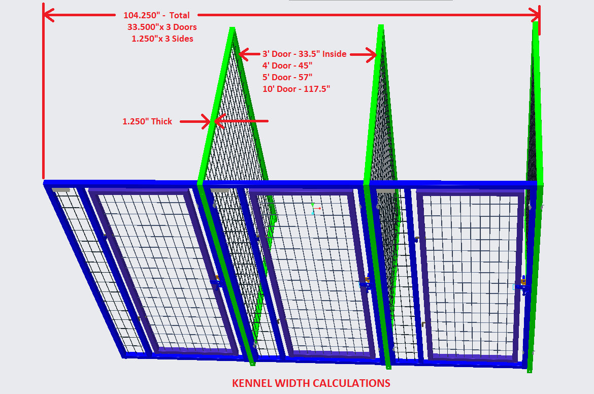 Dog kennel sizing chart