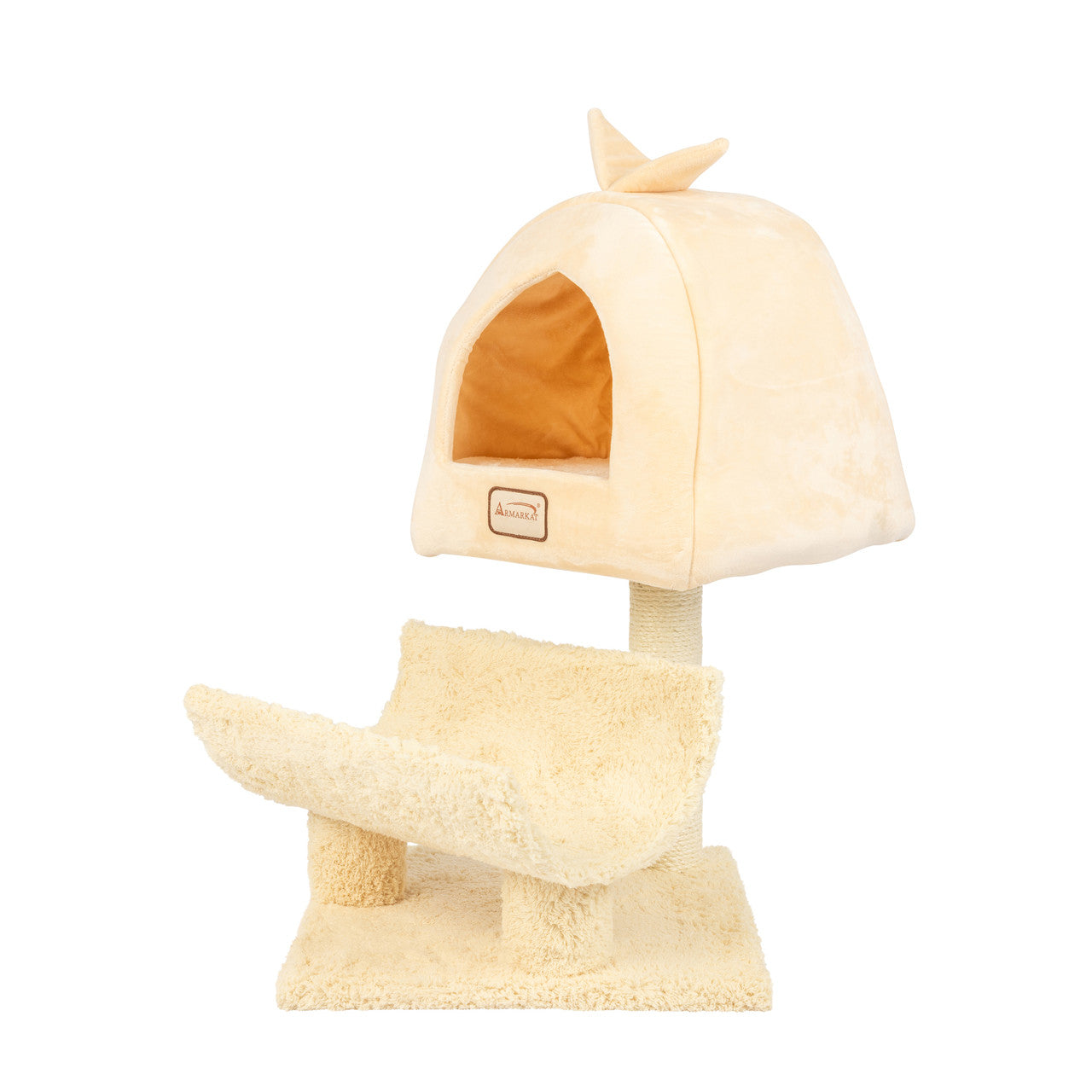 Armarkat Cat Scratching Post with Plush Condo and Cuddle