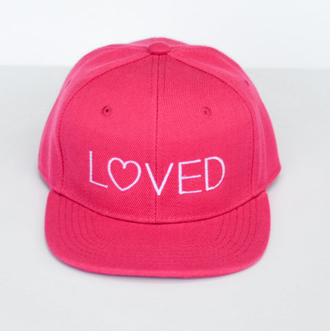 Love Snapback Hat ~ Hot Pink