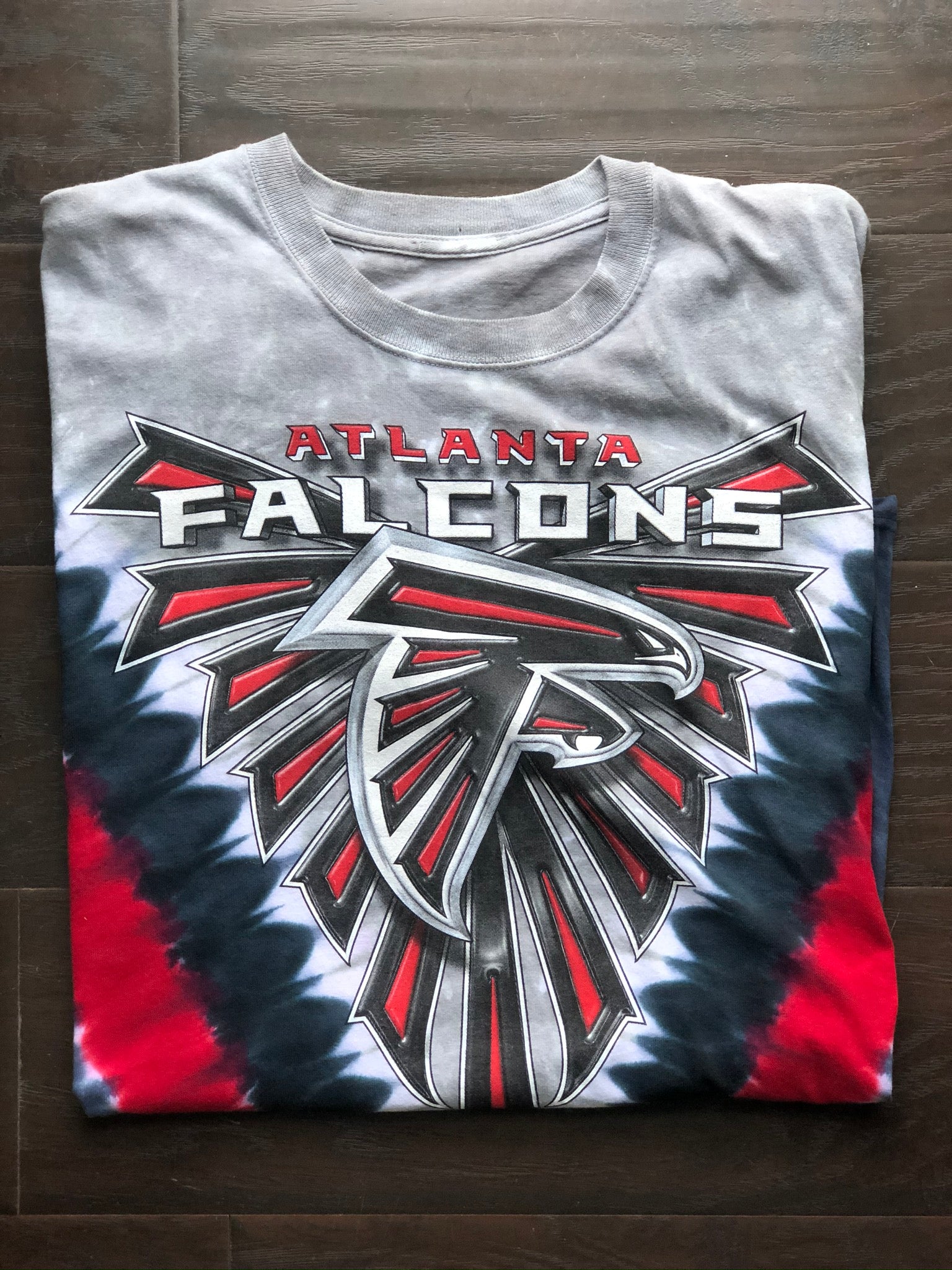 Men's Majestic Gray Atlanta Falcons V Tie-Dye T-Shirt