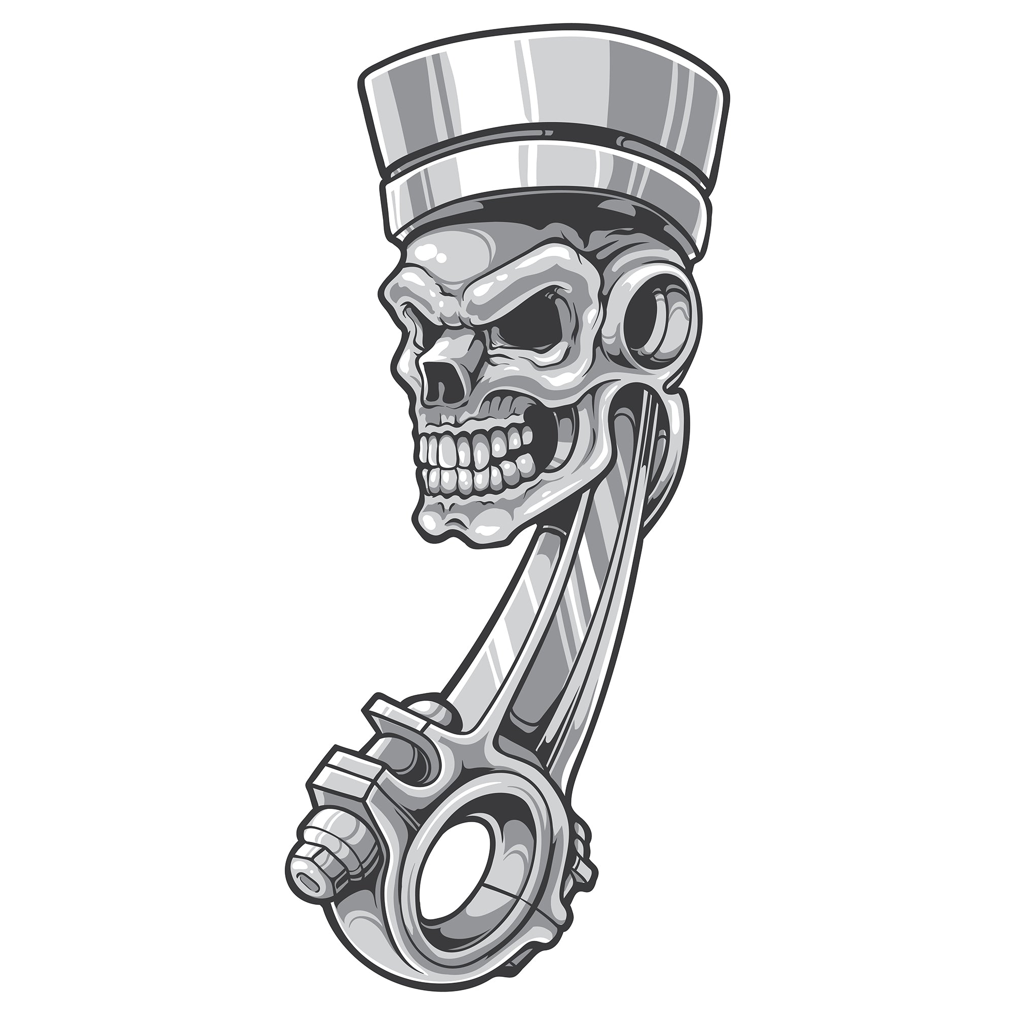 Skull Illustration Smokey Piston Vector Tattoo Stock Vector (Royalty Free)  1456039295 | Shutterstock
