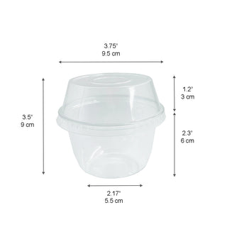 Dessert Cups with Dome Lids Disposable Plastic Cups with Lids Clear Pet Ice Cream Cups (No Hole), Sporks and Stickers for Plastic Fruit, Cake and Mini