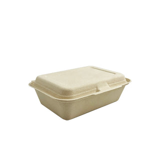 World Centric No Tree Folded Takeout Containers, 95 oz, 6.5 x 8.7 x 3.5, Natural, Sugarcane, 160/Carton