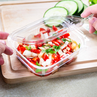 Safe-T-Fresh® 40 oz Clear Hinged Salad/Sandwich Containers - 9 1/8L x 4  7/8W x 3H