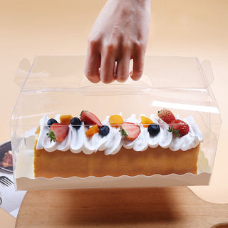 Clear Small Swiss Roll Box With Handle - 14x10x7.3cm – Sweet