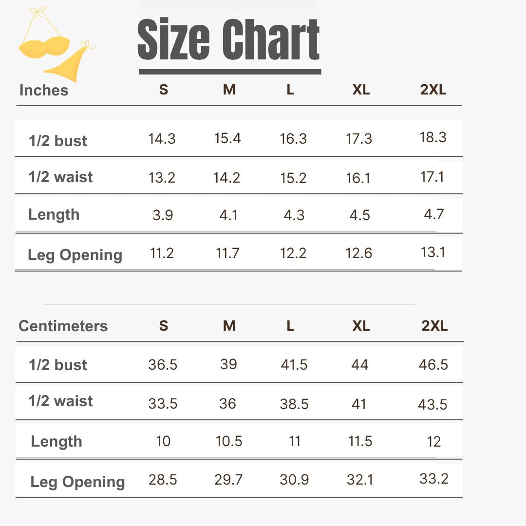 Women's Strapless Swimsuit Size Guide by PARADIS SVP