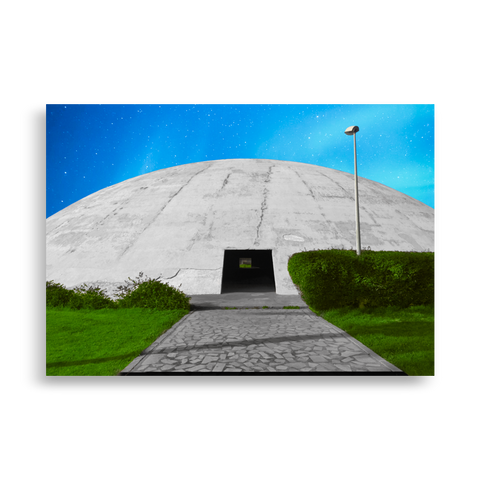 Poster of a Dome, architecture by Oscar Niemeyer, designed by Andrew Atamian