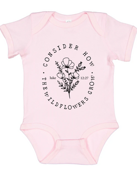 Consider How The Wild Flowers Grow Kids Baby Onsie