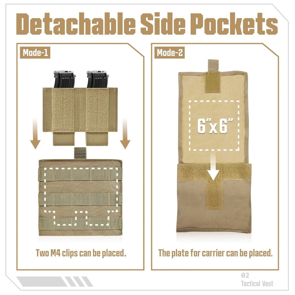 Plate Carrier Adjustable Tactical Vest Quick Release Coyote – GLORYFIRE®
