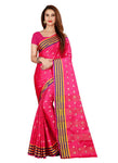 Generic Women's Poly Silk Saree with Blouse (Pink, 5-6 Mtrs)