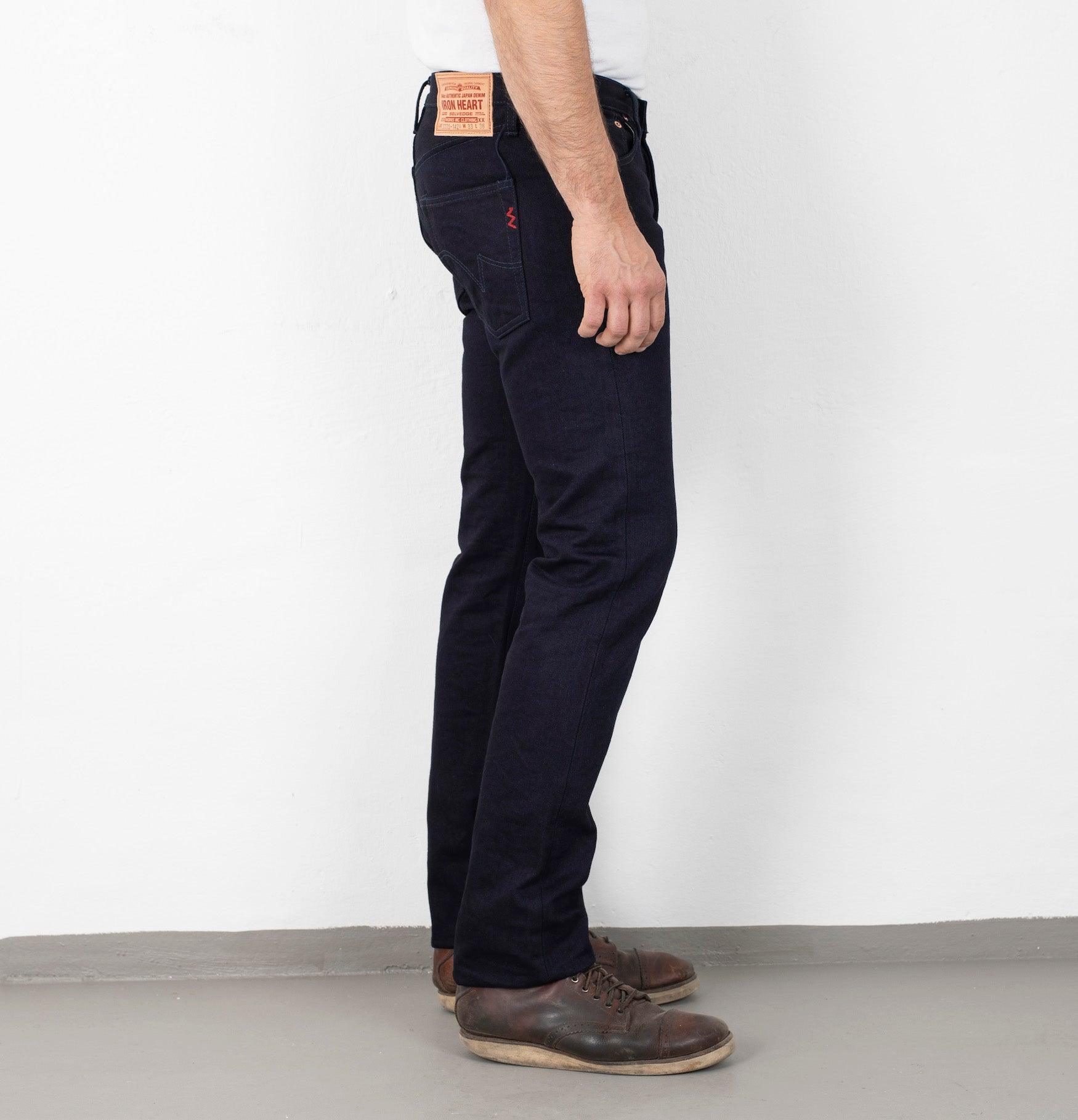 IH-777S-14ii - 14oz Selvedge Denim Slim Tapered Cut Jeans - Indigo/Indigo