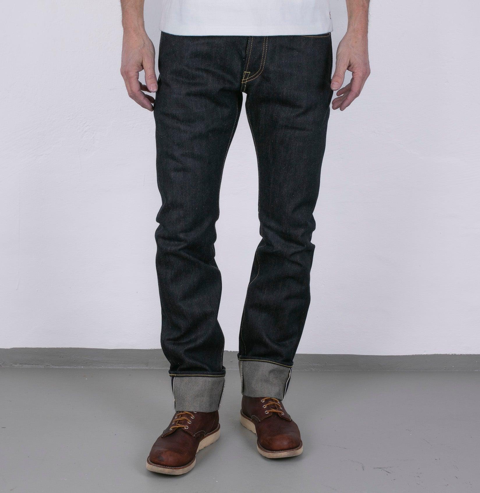 IH-555-XHS - 25oz Selvedge Denim Slim Straight Cut Jeans in Indigo