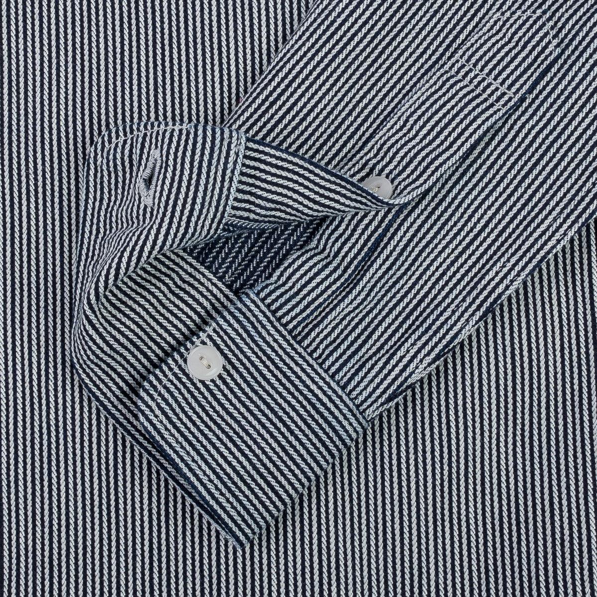 IHSH-366-IND -  8oz Herringbone Hickory Stripe Work Shirt - Indigo