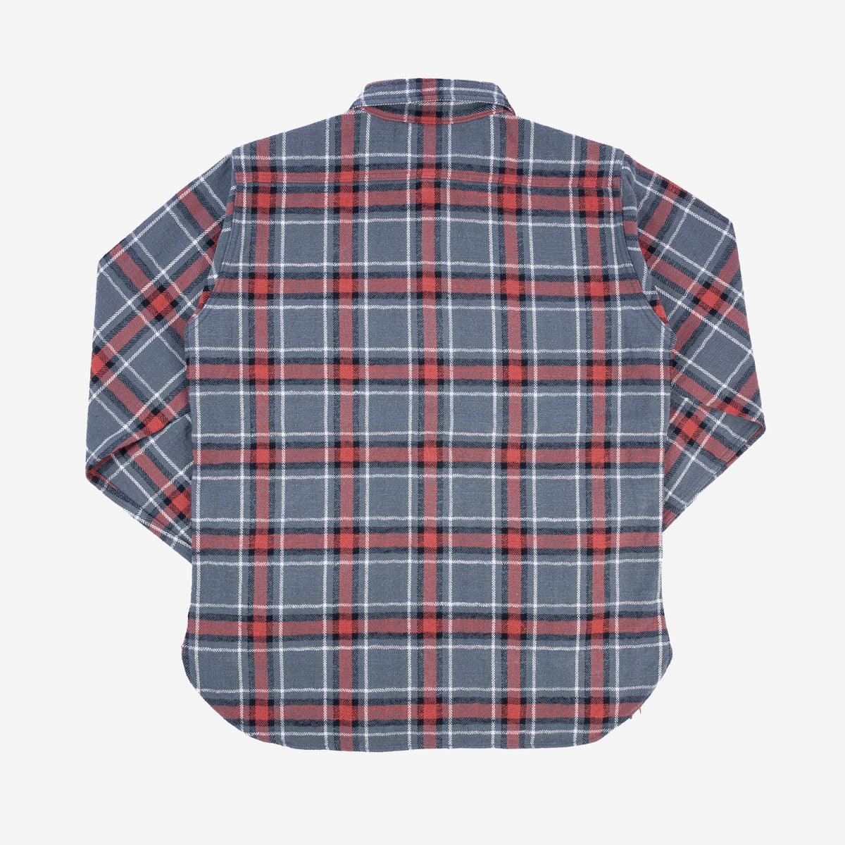 IHSH-375-GRY - 12oz Slubby Heavy Flannel Herringbone Check Work Shirt - Grey