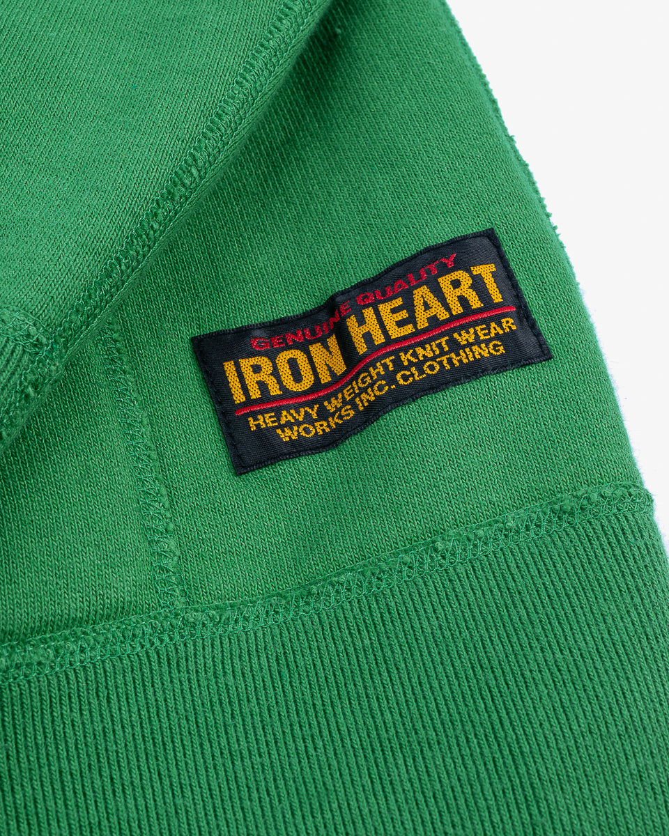 FW24 - IHSW-76L-GRN - Printed 14oz Ultra Heavyweight Loopwheel Cotton Zippered Hoodie - Green